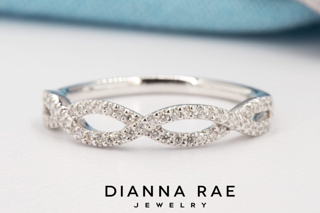 White Gold Cross-Over Diamond Band
