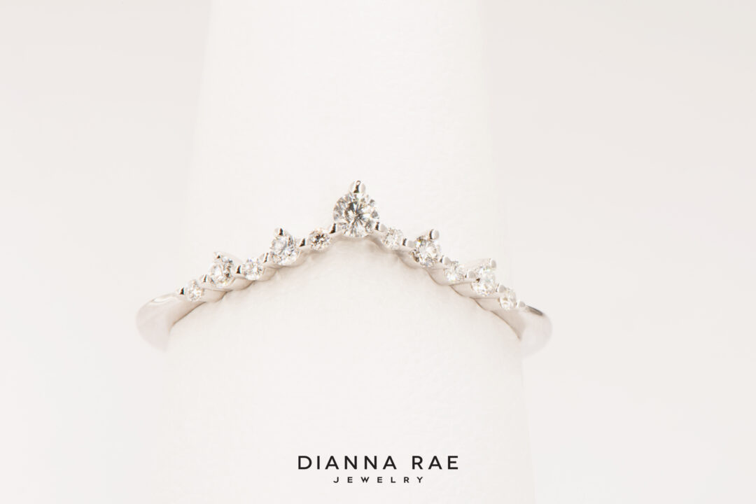 White Gold Contoured Diamond Band - Image 4