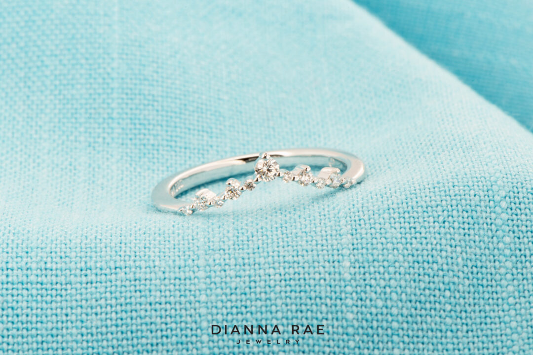White Gold Contoured Diamond Band - Image 3