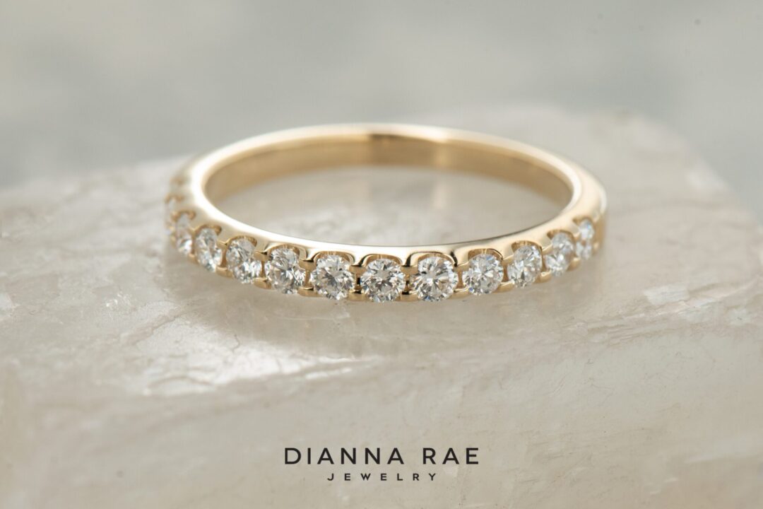 14k Yellow Gold Diamond Wedding Band - Image 3