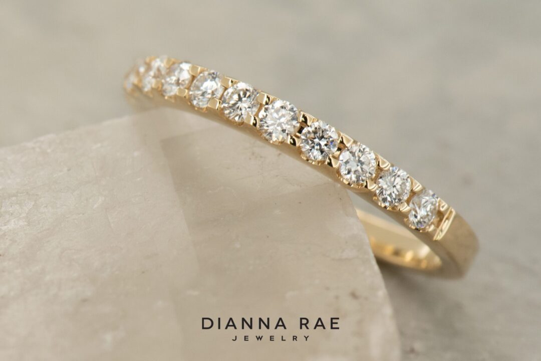 14k Yellow Gold Diamond Wedding Band - Image 4