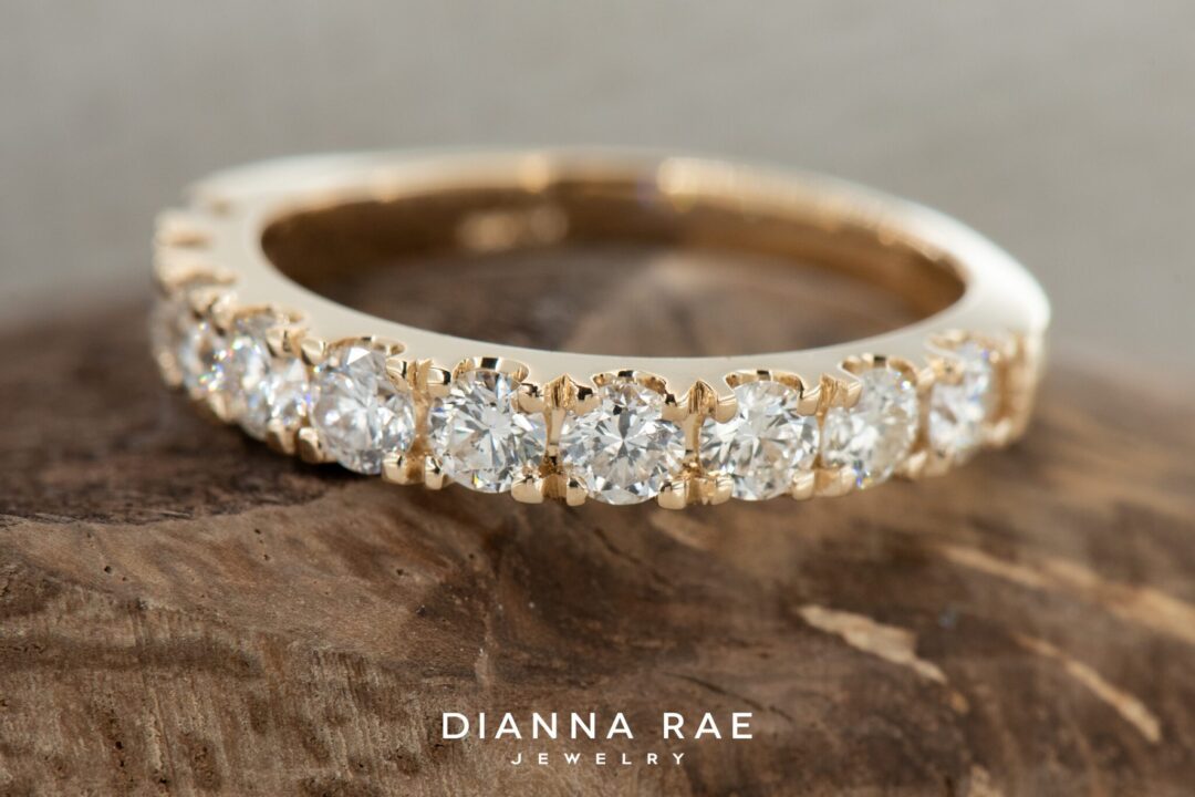 14k Yellow Gold Diamond Wedding Band - Image 3