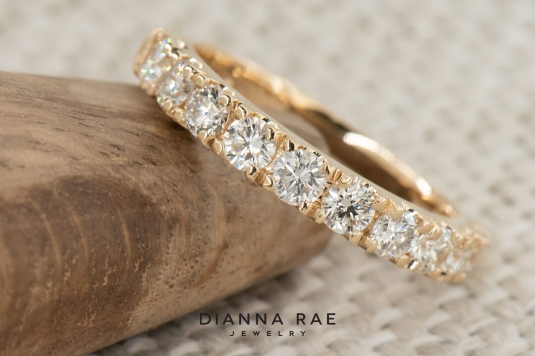 14k Yellow Gold Diamond Wedding Band - Image 2