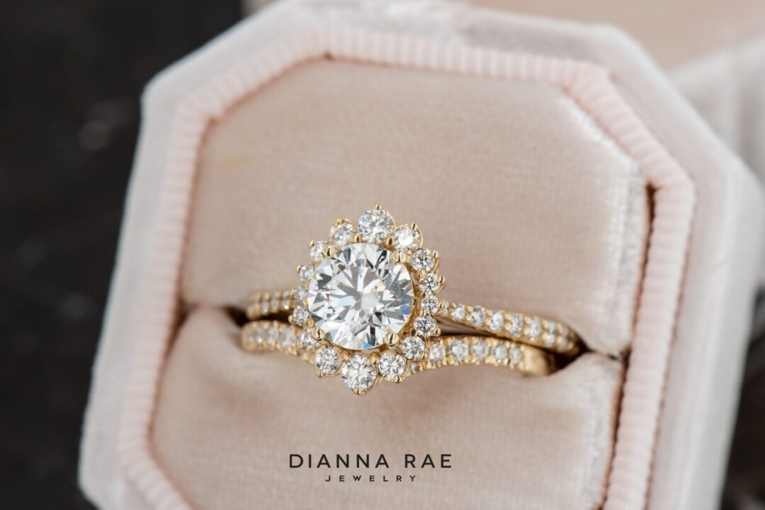 14k Yellow Gold Contoured Open Diamond Wedding Band - Image 2