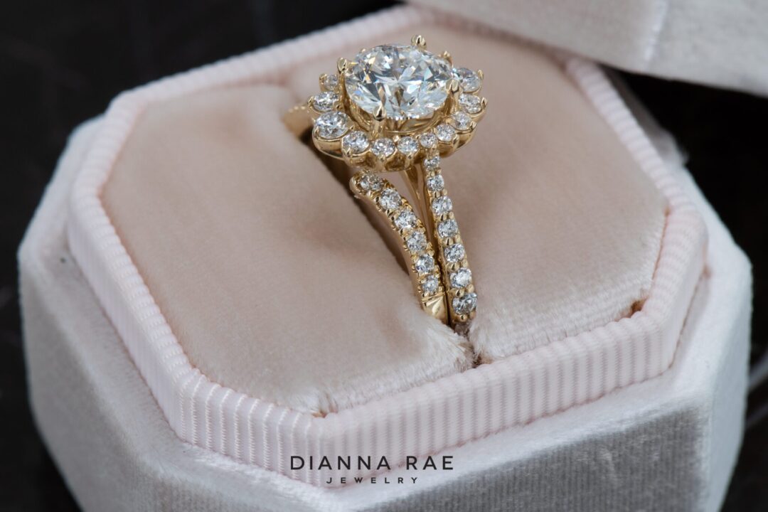 14k Yellow Gold Contoured Open Diamond Wedding Band - Image 6