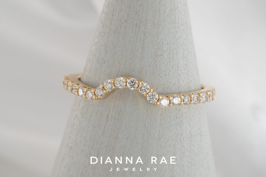 Yellow Gold Diamond Contoured Band - Image 3