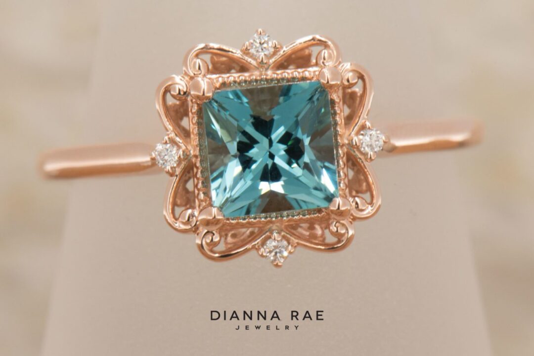 Rose Gold Indicolite Tourmaline Ring