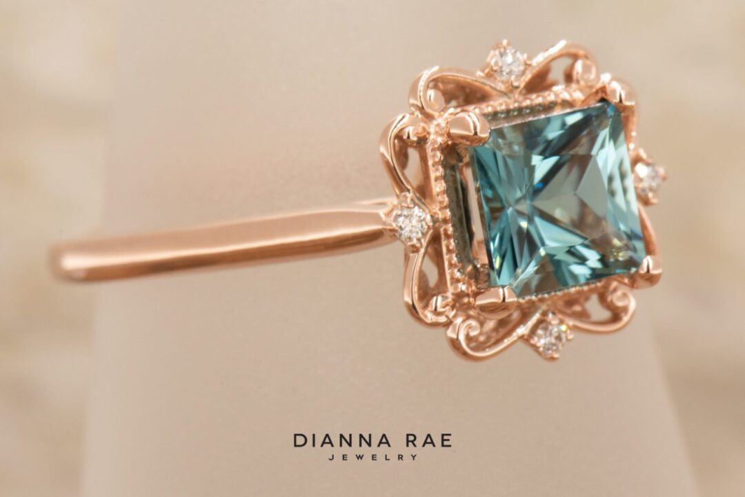 Rose Gold Indicolite Tourmaline Ring - Image 3