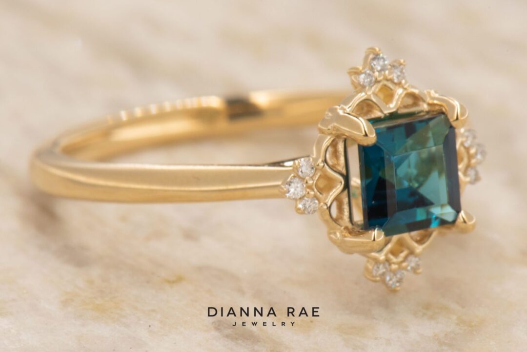 Yellow Gold Indicolite Tourmaline Ring - Image 2