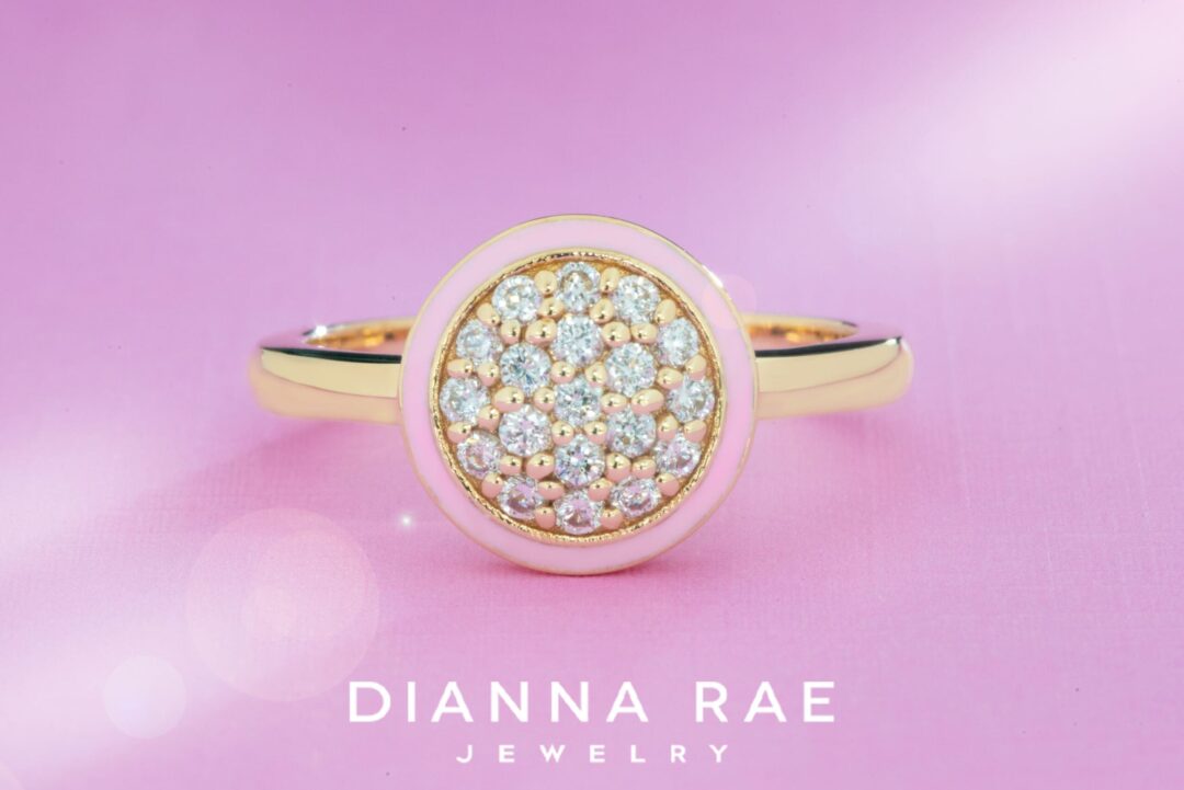 Light Pink Round Cluster Ring