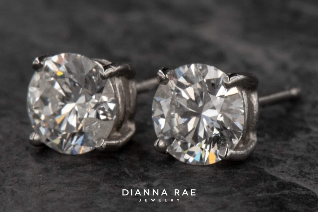 14K White Gold Lab Grown 1.40ctw Diamond Studs - Image 2