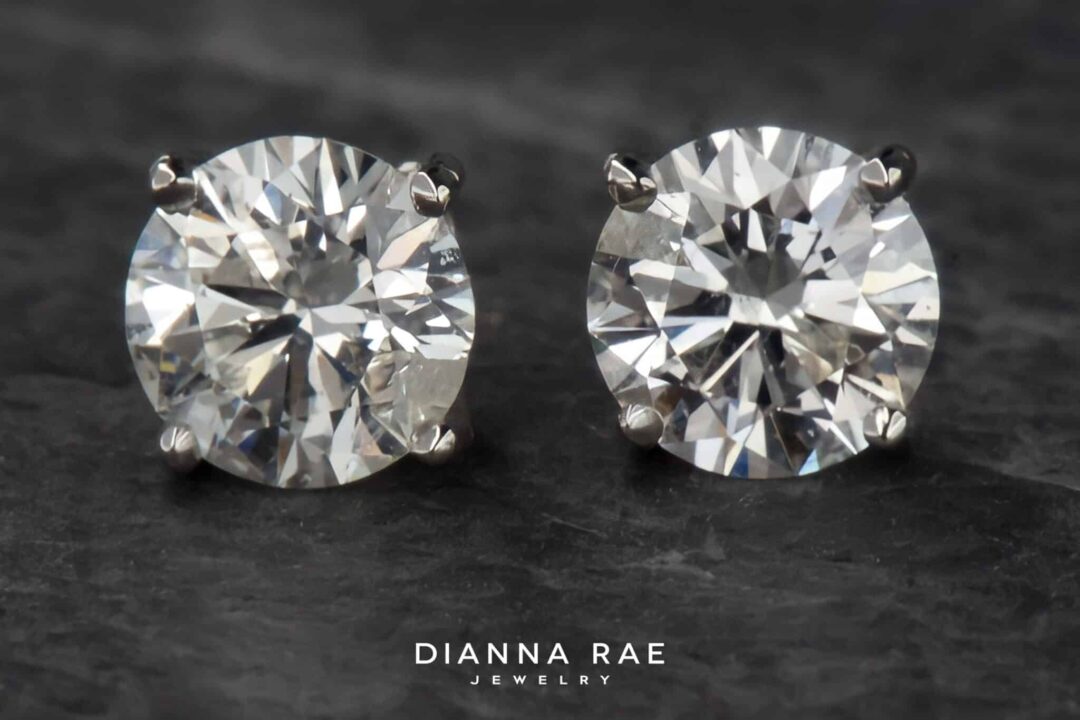 14K White Gold Lab Grown 1.40ctw Diamond Studs
