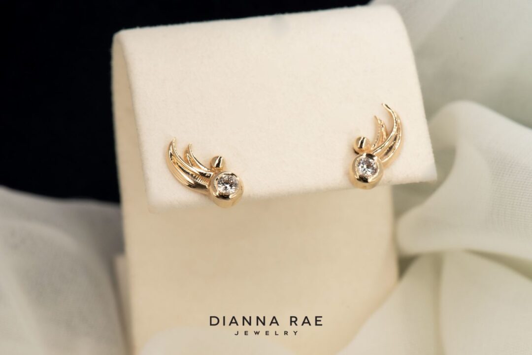 Yellow Gold Space Angel Earring - Image 2