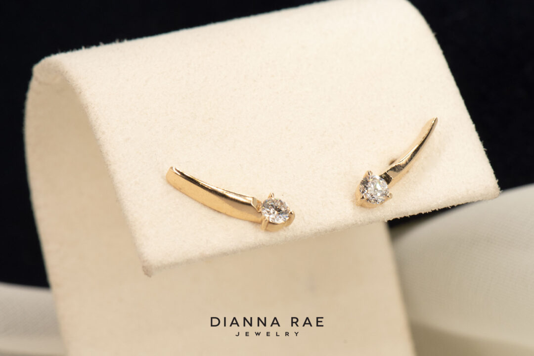 Yellow Gold Shooting Star Lab grown Diamond Earrings