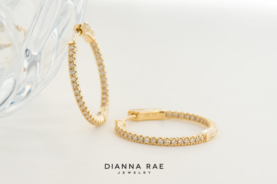 1.07Ct Natural Diamond In and Out Hoops - Image 4