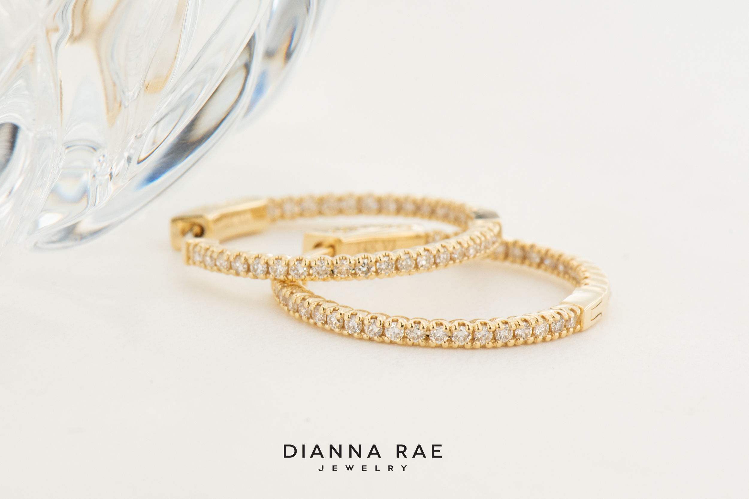 1.07Ct Natural Diamond In and Out Hoops