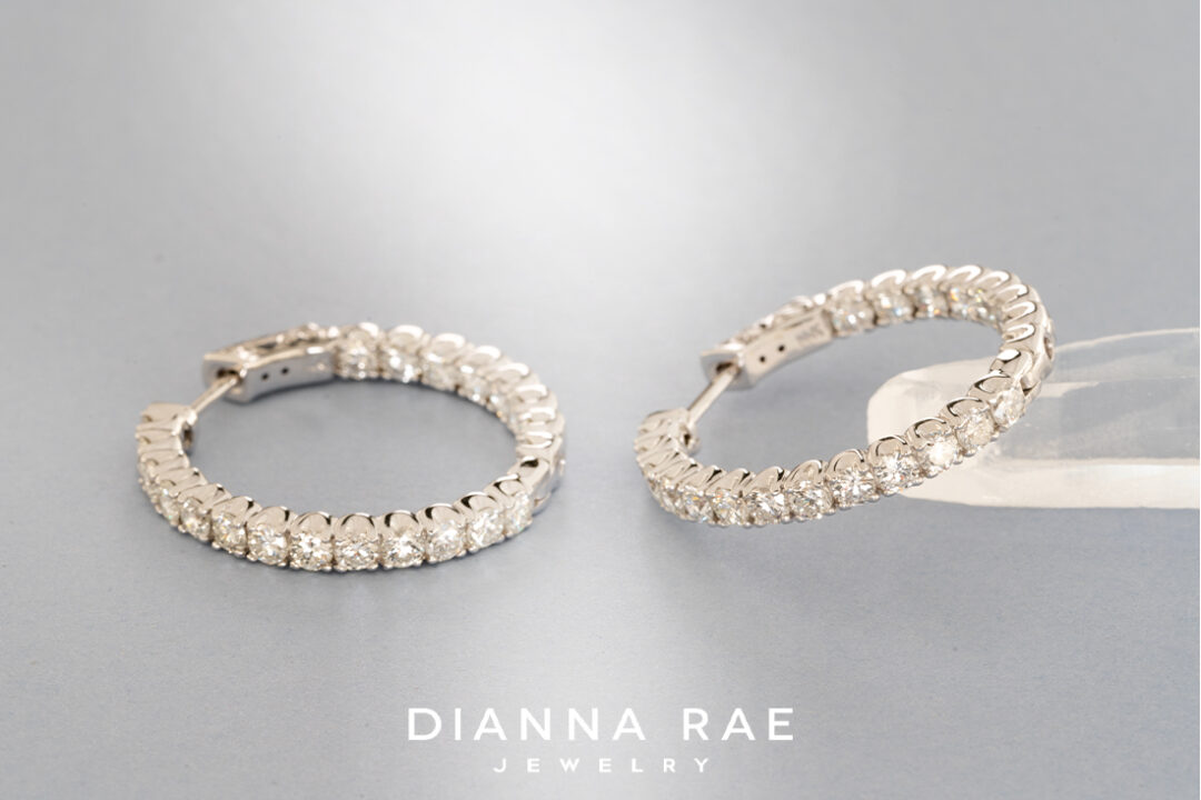 White Gold Diamond Hoops