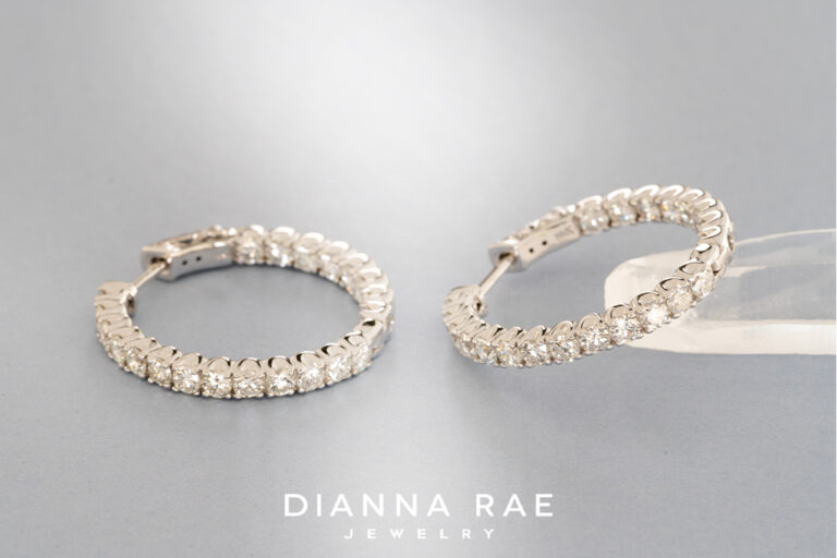 3.15Ct Natural Diamond Hoops White Gold