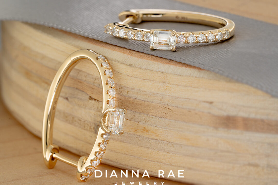 14K Yellow Gold Diamond Earrings - Image 2