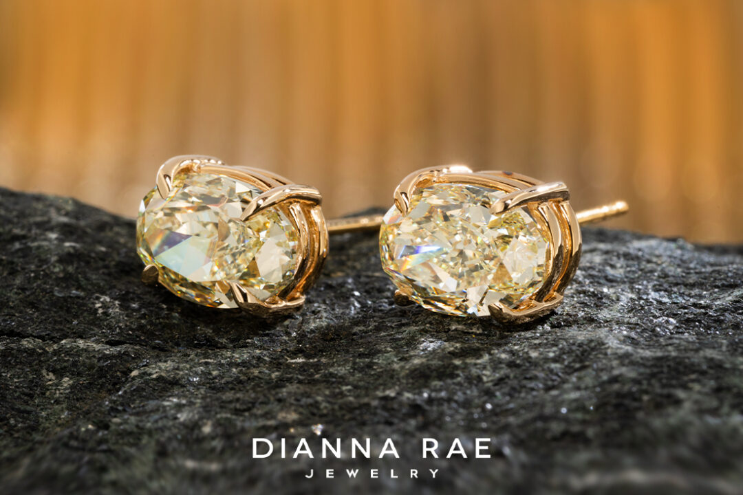 5.88 Carat Total Weight Natural Yellow Diamond Studs - Image 2