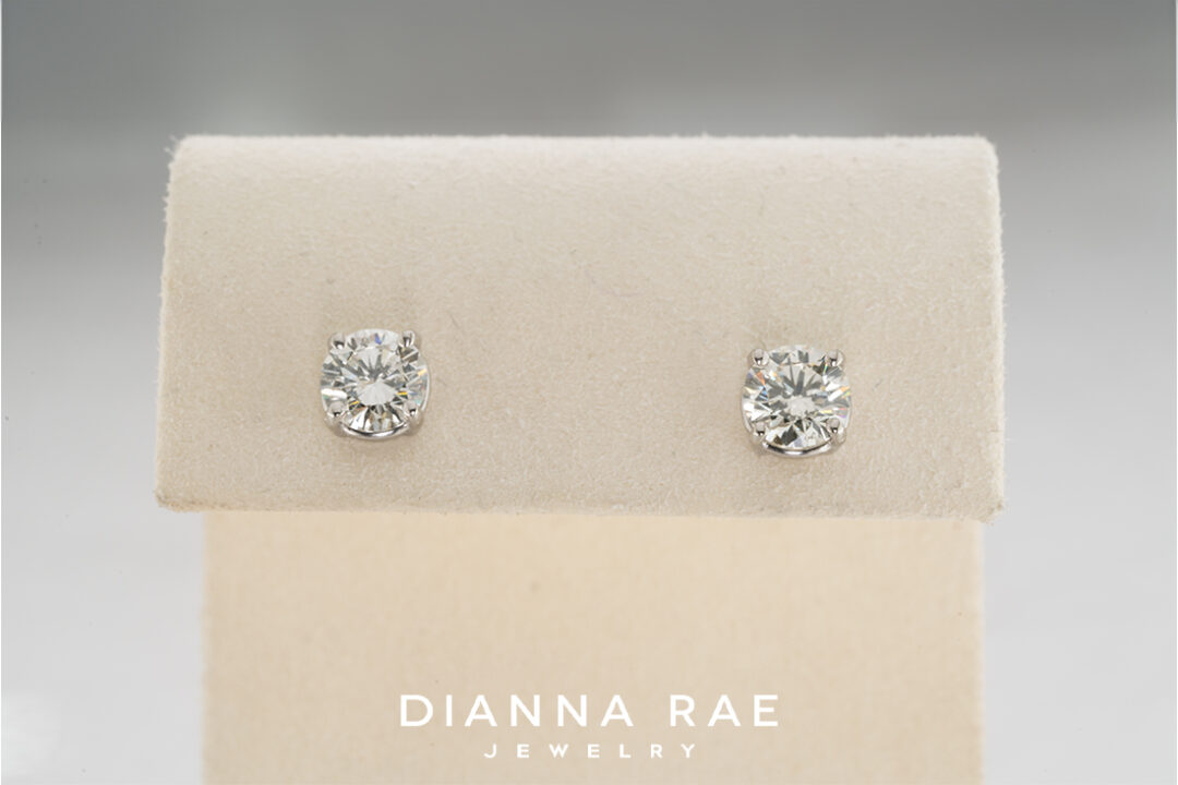 2.00 Carat Total Weight White Gold Natural Diamond Studs - Image 2
