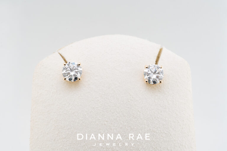 1.41 Carat Natural Diamond Studs Yellow Gold