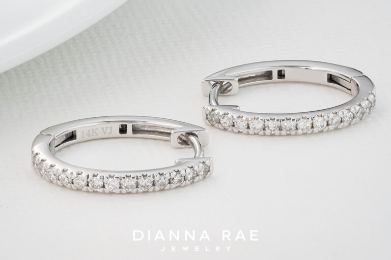0.30Ct Natural Diamond Hoops White Gold