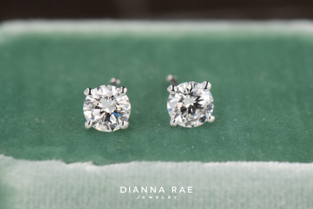 14K White Gold Lab 0.3ctw Diamond Studs - Image 2