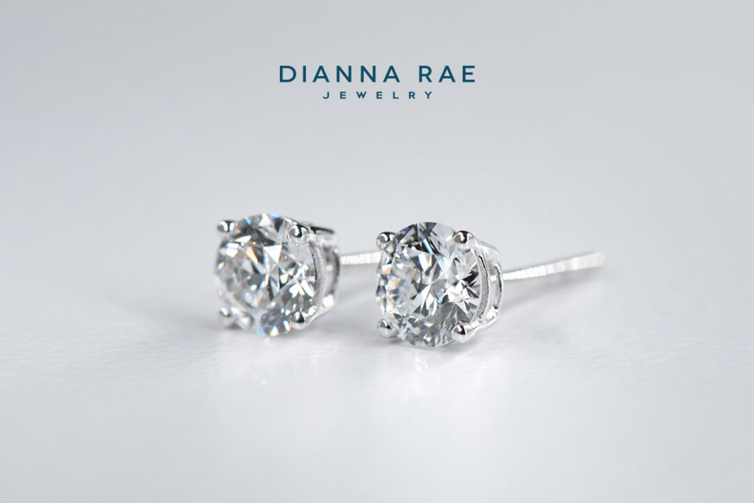 1.04 Carat Total Weight White Gold Lab-Grown Diamond Earrings - Image 2