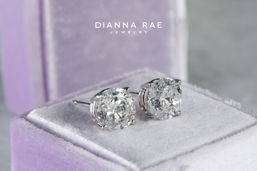 White Gold Round 1.41ctw Lab Grown Diamond Stud Earrings - Image 2