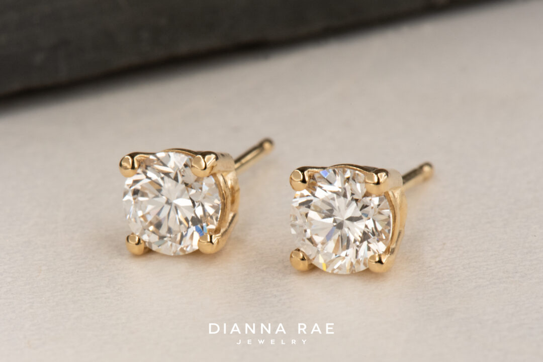 14kt Yellow Gold 1ct Lab Grown Diamond Earrings