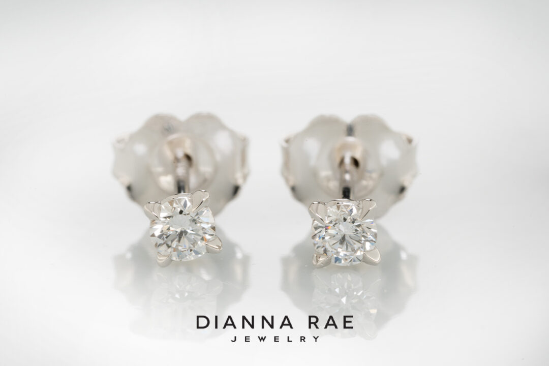 0.20 Carat Total Weight White Gold Lab-Grown Diamond Studs - Image 2