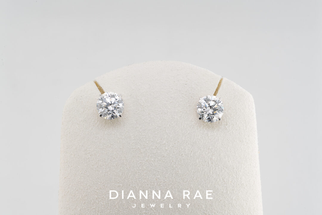2.14 Carat Total Weight White Gold Lab-Grown Diamond Studs