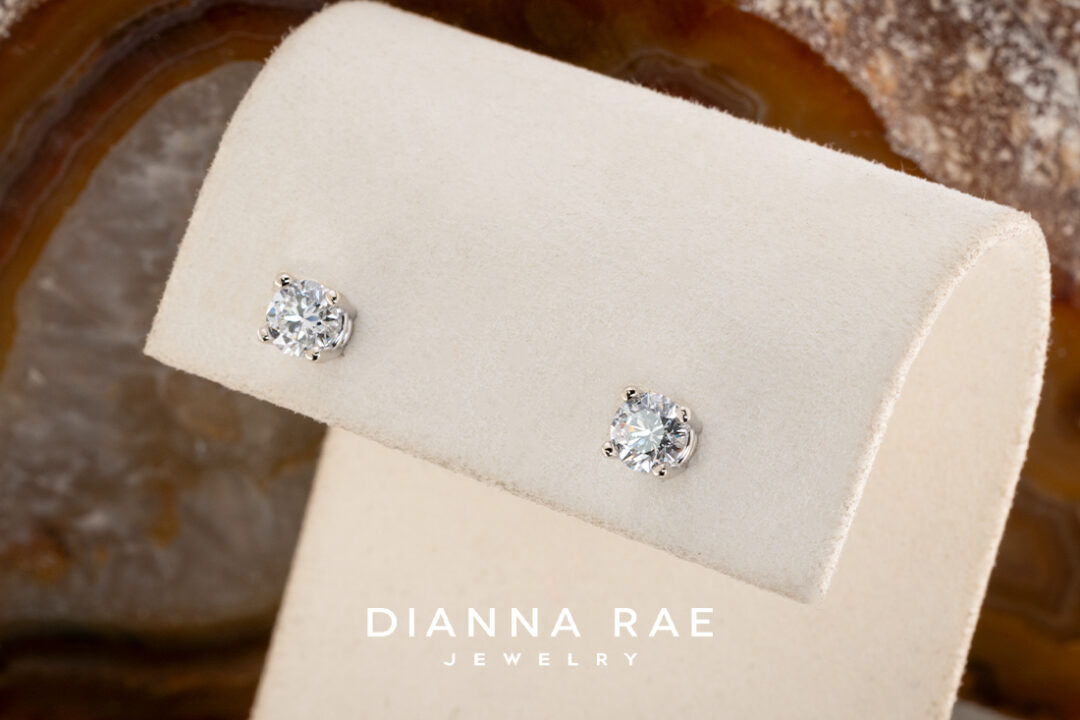 1.00 Carat Total Weight White Gold Lab-Grown Diamond Studs - Diamonds in Space - Image 2