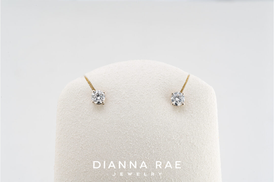 0.46 Carat Total Weight White Gold Lab-Grown Diamond Studs - Diamonds in Space