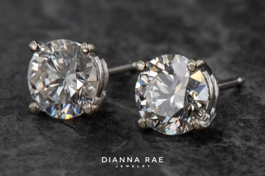 14K White Gold Lab Grown 1.40ctw Diamond Studs - Image 4