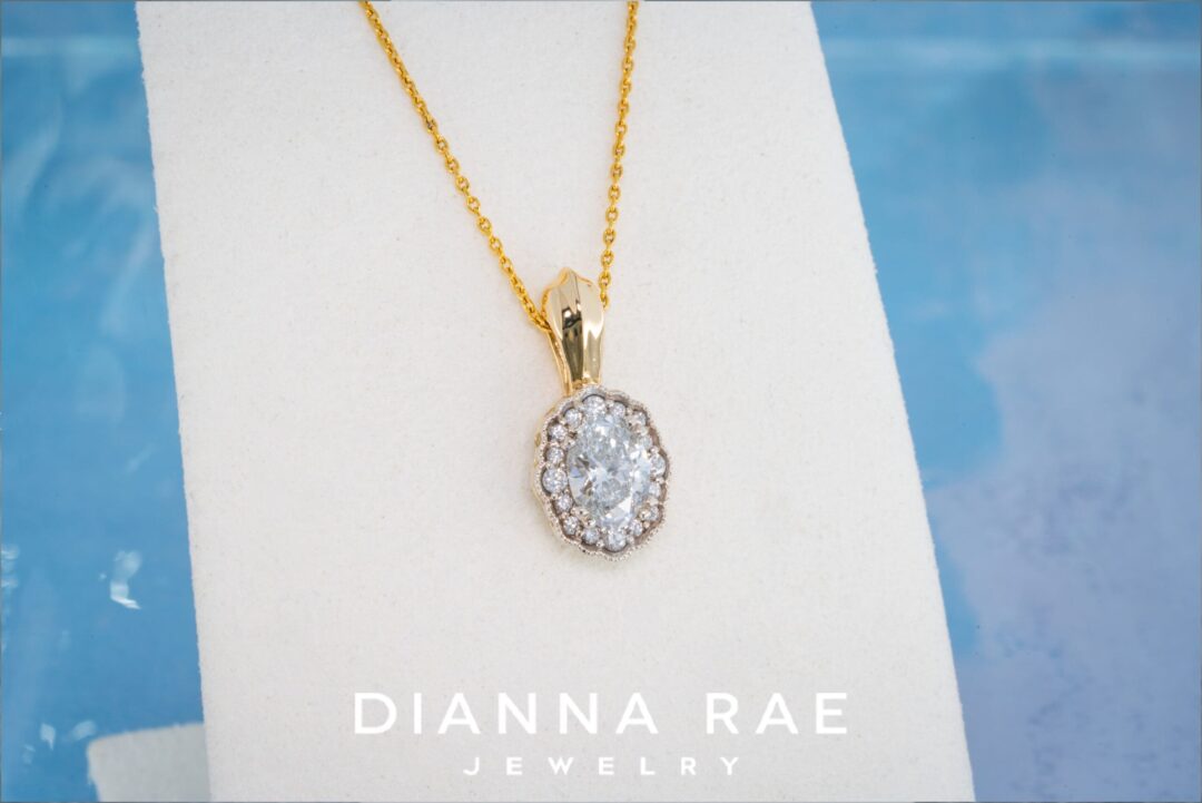 Magnolia Vintage Style Diamond Pendant