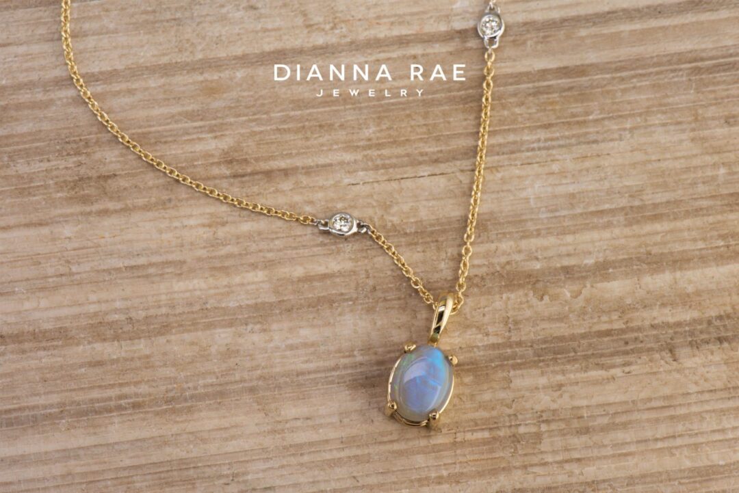 Yellow Gold Oval Opal Pendant