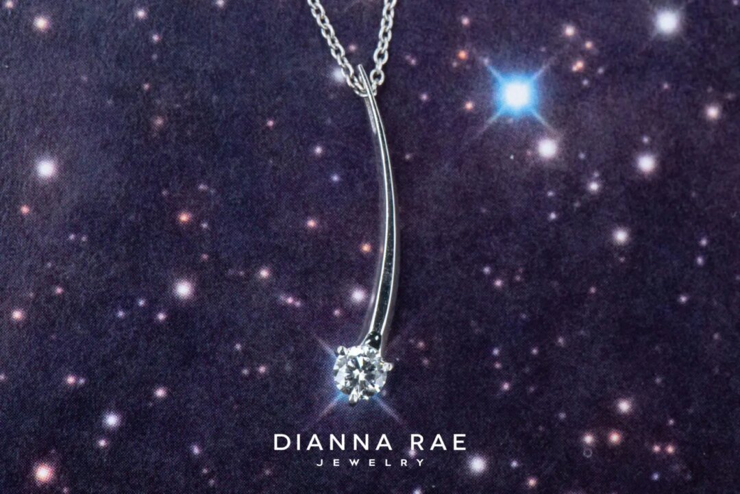 White Gold Shooting Star Pendant - Image 2