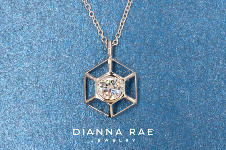 Yellow Gold Cupola Diamond Pendant - Large