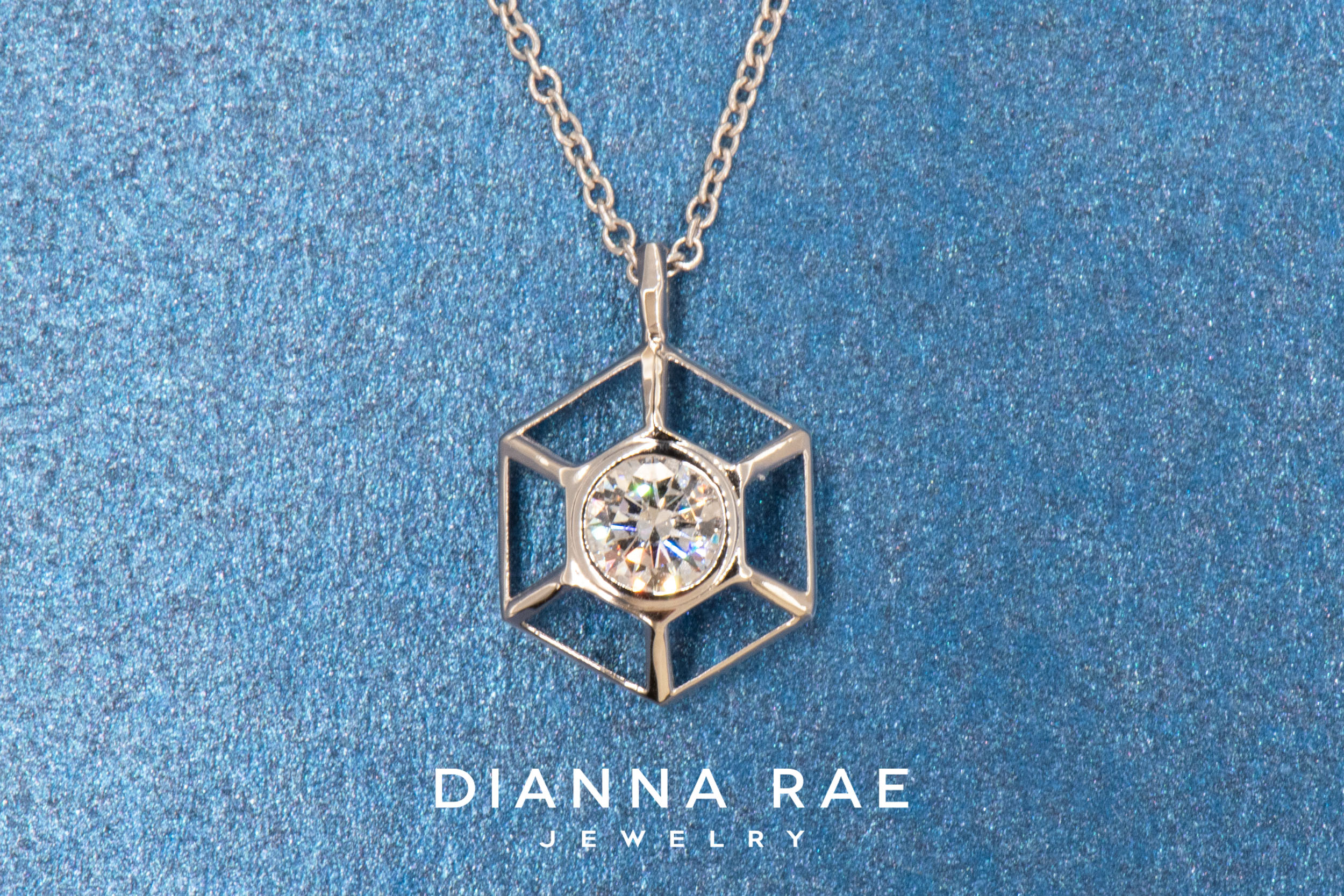 Yellow Gold Cupola Diamond Pendant - Large