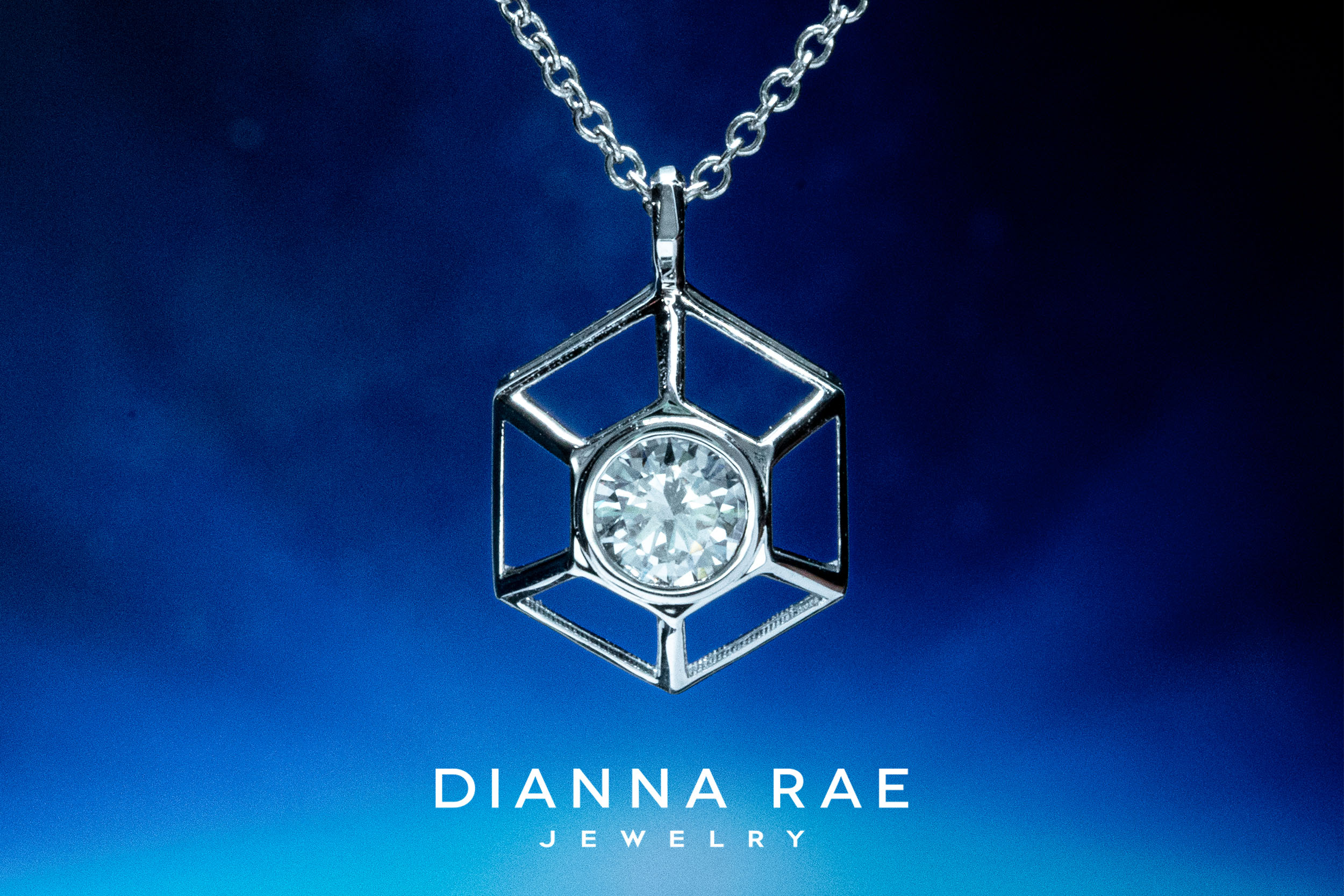 White Gold Cupola Diamond Pendant - Large