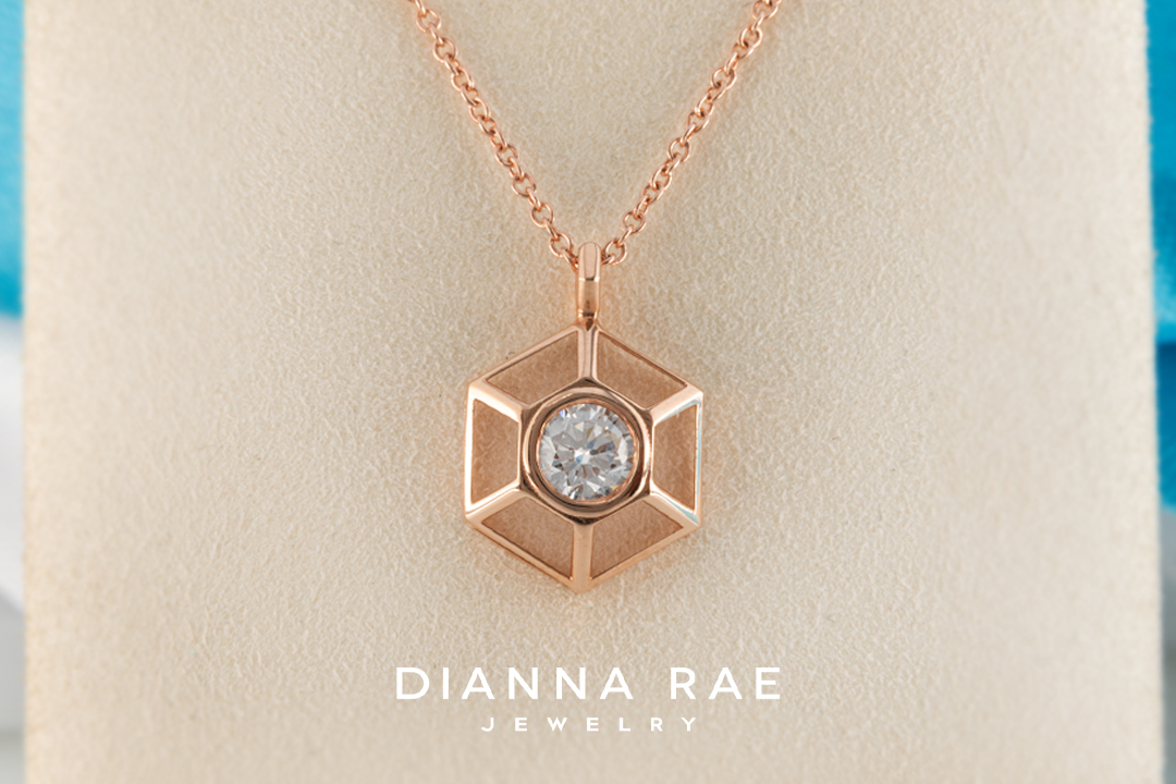 Rose Gold Cupola Diamond Pendant – Small