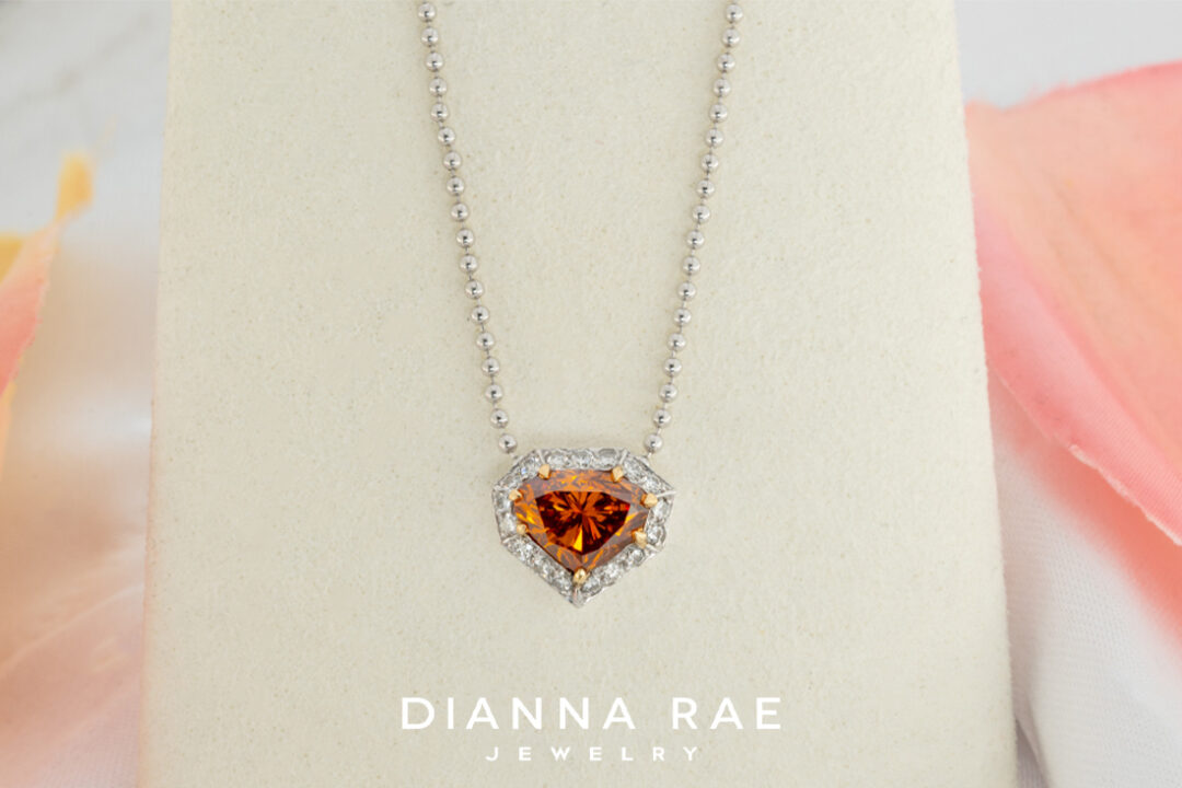 Heart Shaped Cognac Diamond Pendant