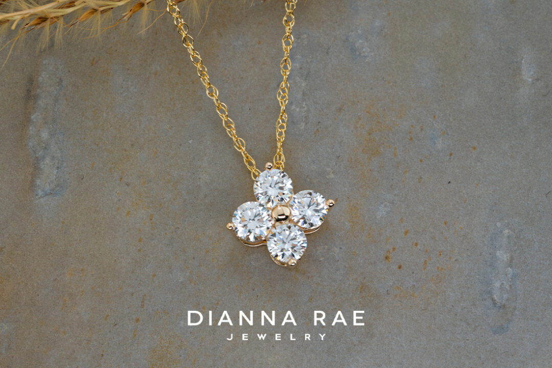 Lady's 14K Yellow Gold 4 Diamond Necklace