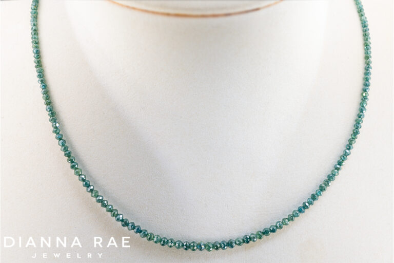 Yellow Gold Teal Diamond Strand