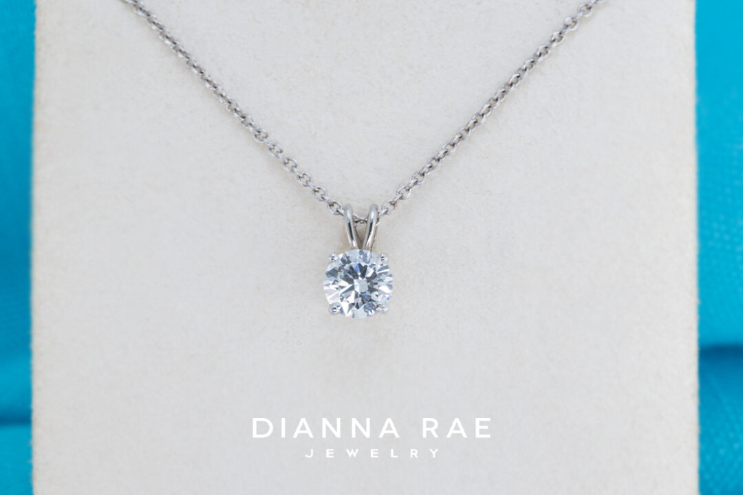 14K White Gold Diamond Pendant