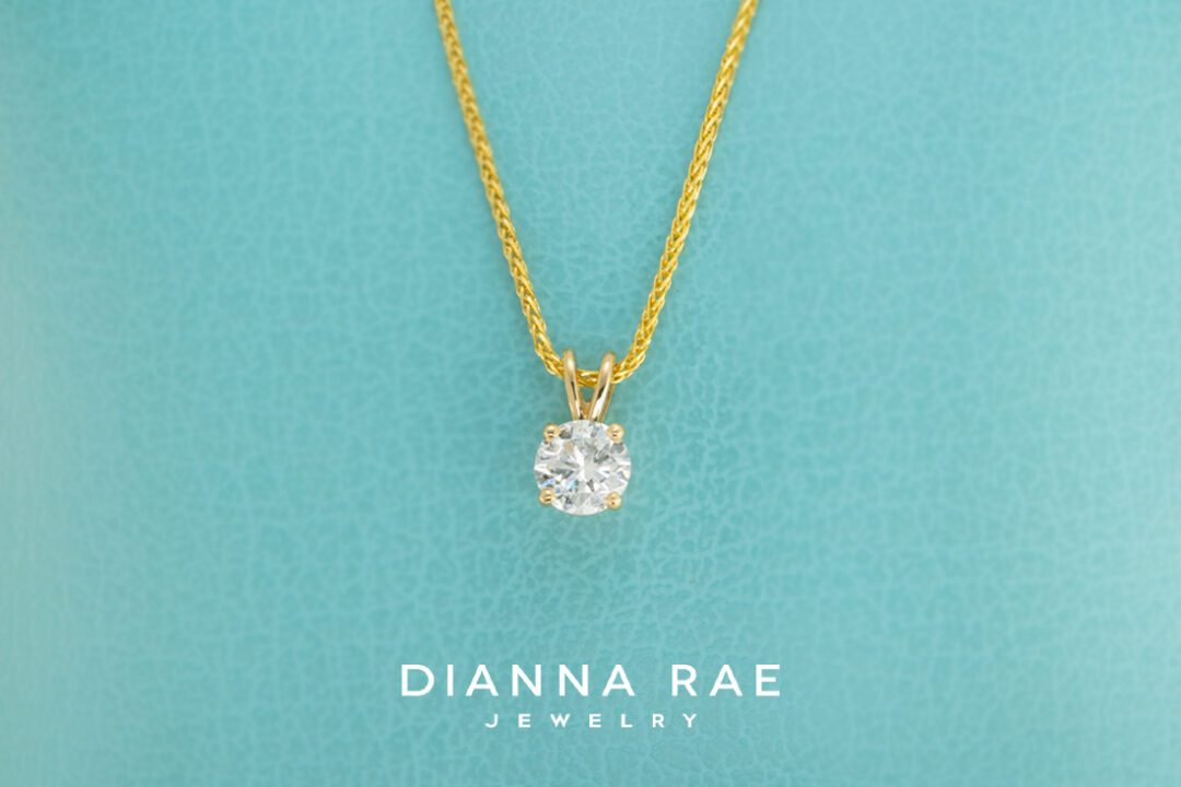 14K Yellow Gold Diamond Pendant