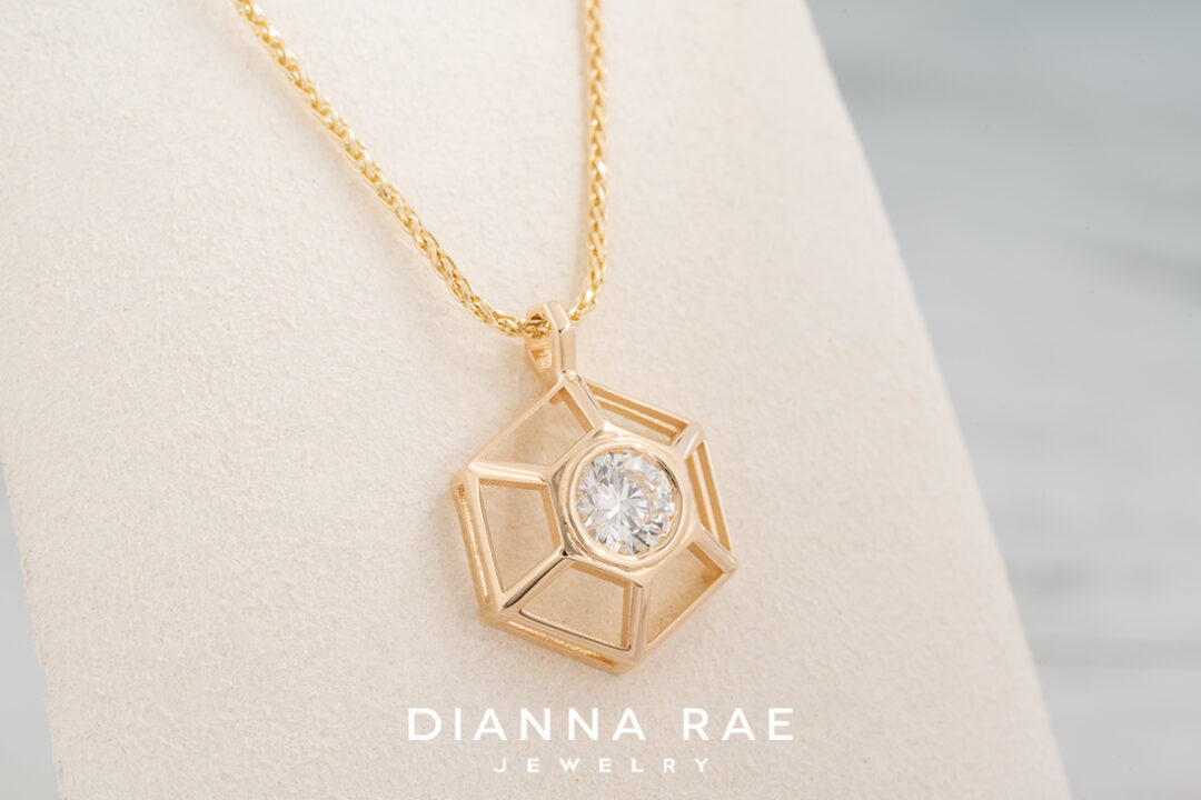 Cupola Lab grown Diamond Pendant (Large) - Yellow Gold