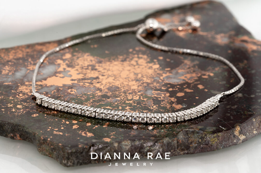 1 Carat White Gold Lab grown Diamond Bolo Bracelet